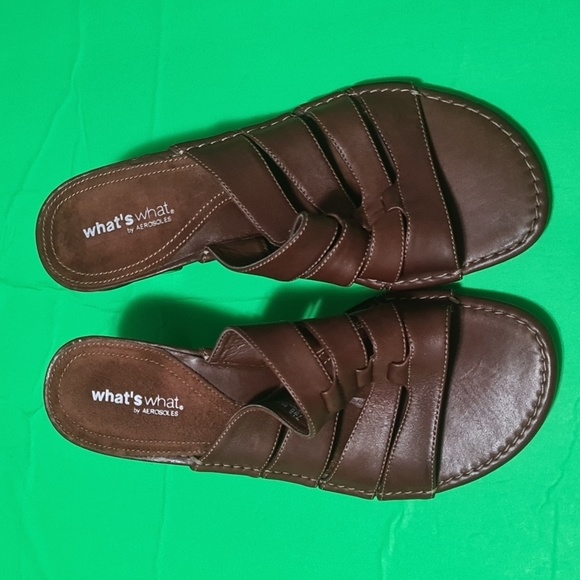 🟣👡AEROSOLES BROWN Sandals - Picture 1 of 7